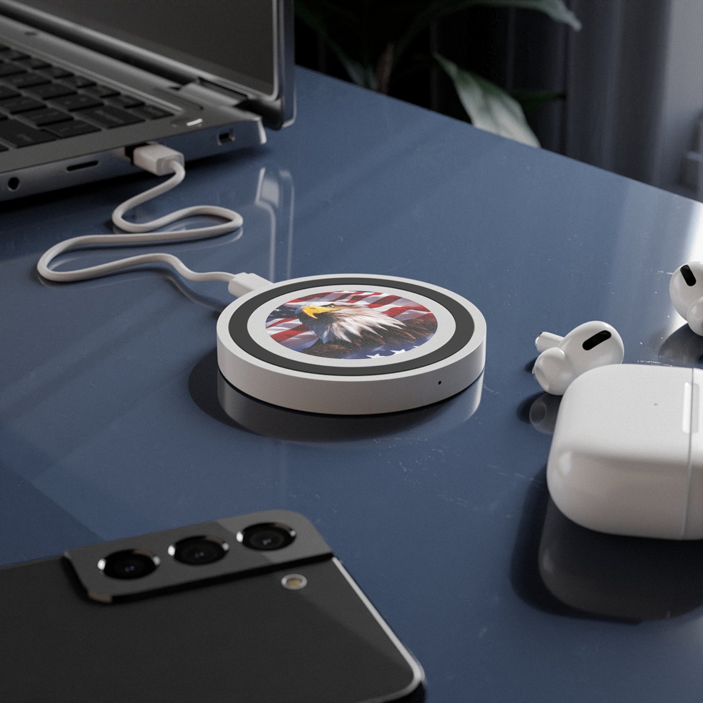 💥 Wireless Charging Pad 💥 Patriotic 💥 Eagle 💥 USA 💥American Flag Design 💥