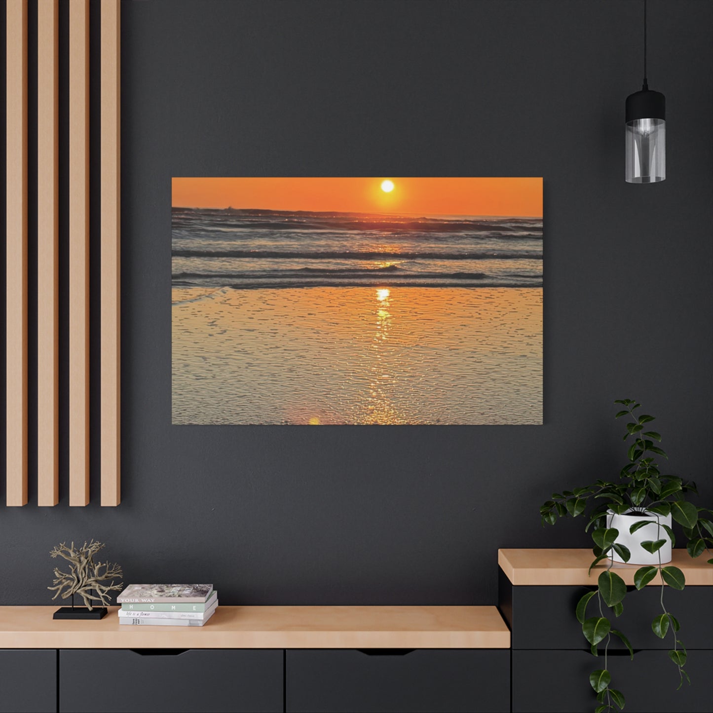 Stunning Sunset Beach Canvas Print, Ocean Decor, Wall Art, Home Decor, Coastal Artwork for Living Room