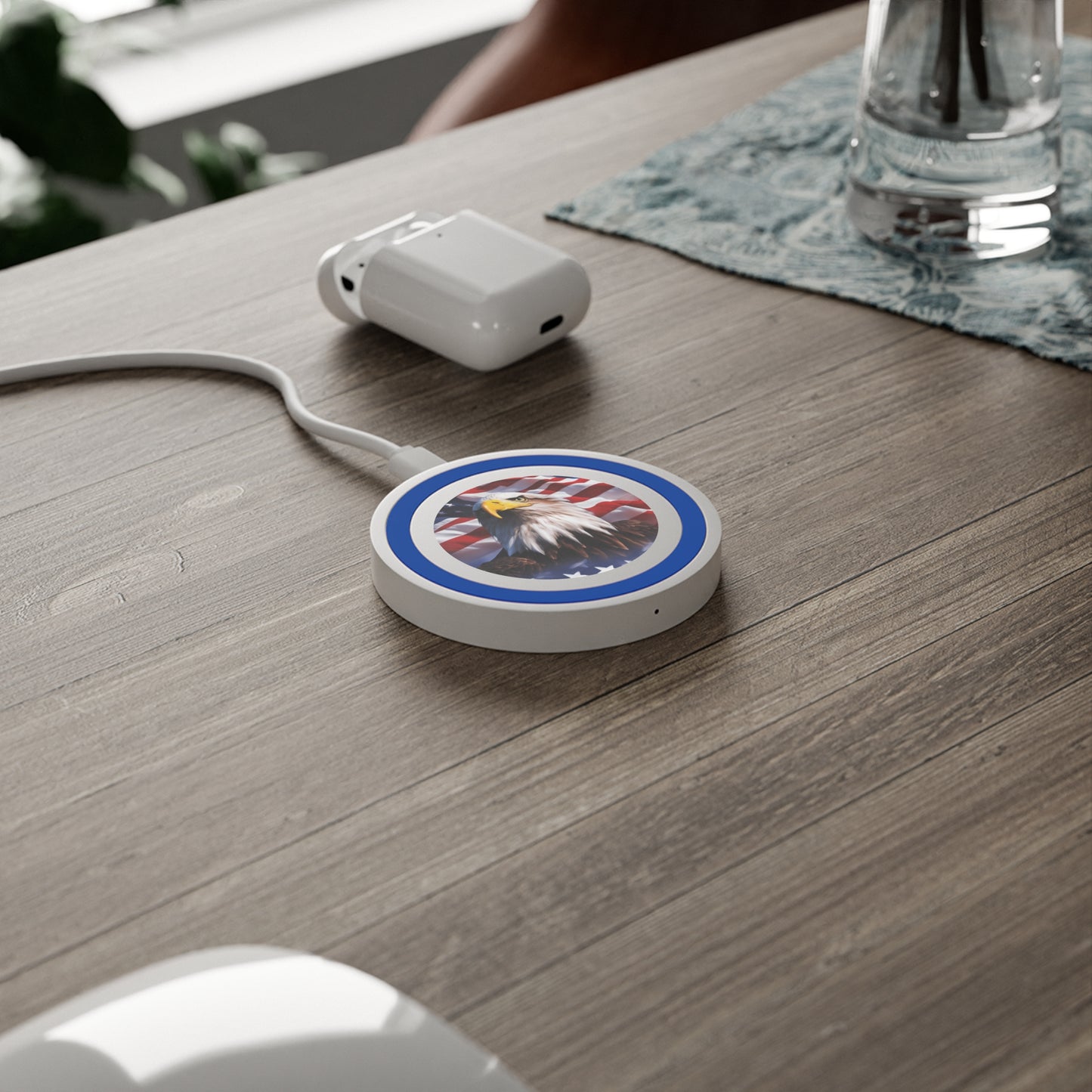 💥 Wireless Charging Pad 💥 Patriotic 💥 Eagle 💥 USA 💥American Flag Design 💥