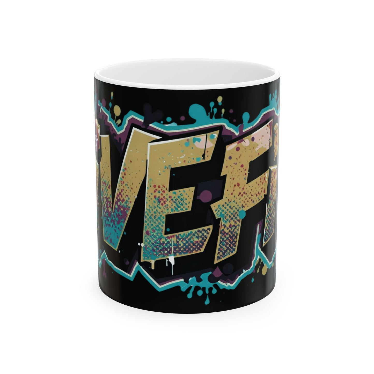 Vibrant - Live Fit Design - White Ceramic Mug - 2 Convenient Sizes - 11oz - 15oz -