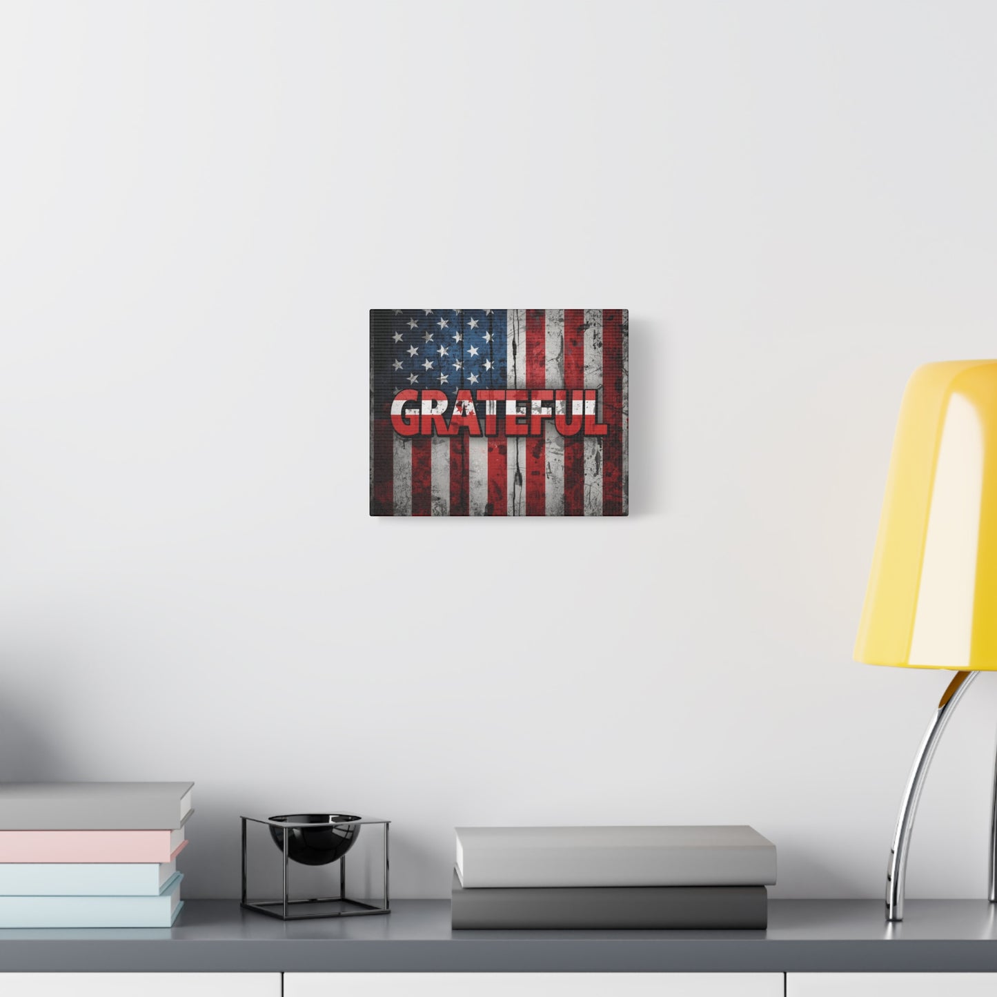 Grateful American Flag Wall Art | Patriotic Canvas Decor, Home Wall Decor, Inspirational Gift, 4th of July Decoration, Veteran's Day