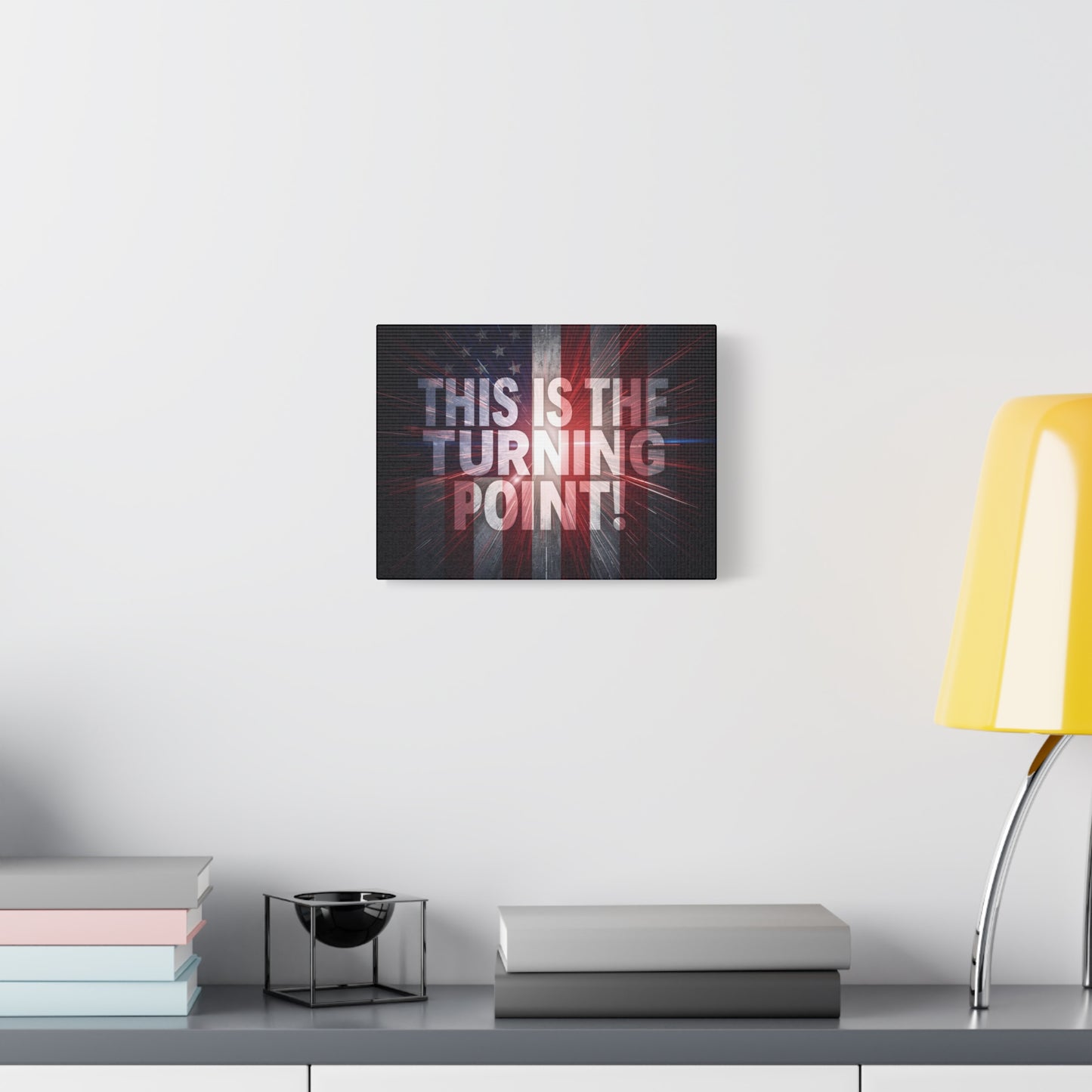 Charlie Kirk - This Is The Turning Point! - Red White Blue - Stunning American Flag Backdrop Design - Patriotic - Motivational Wall Art - Canvas - Multiple Sizes