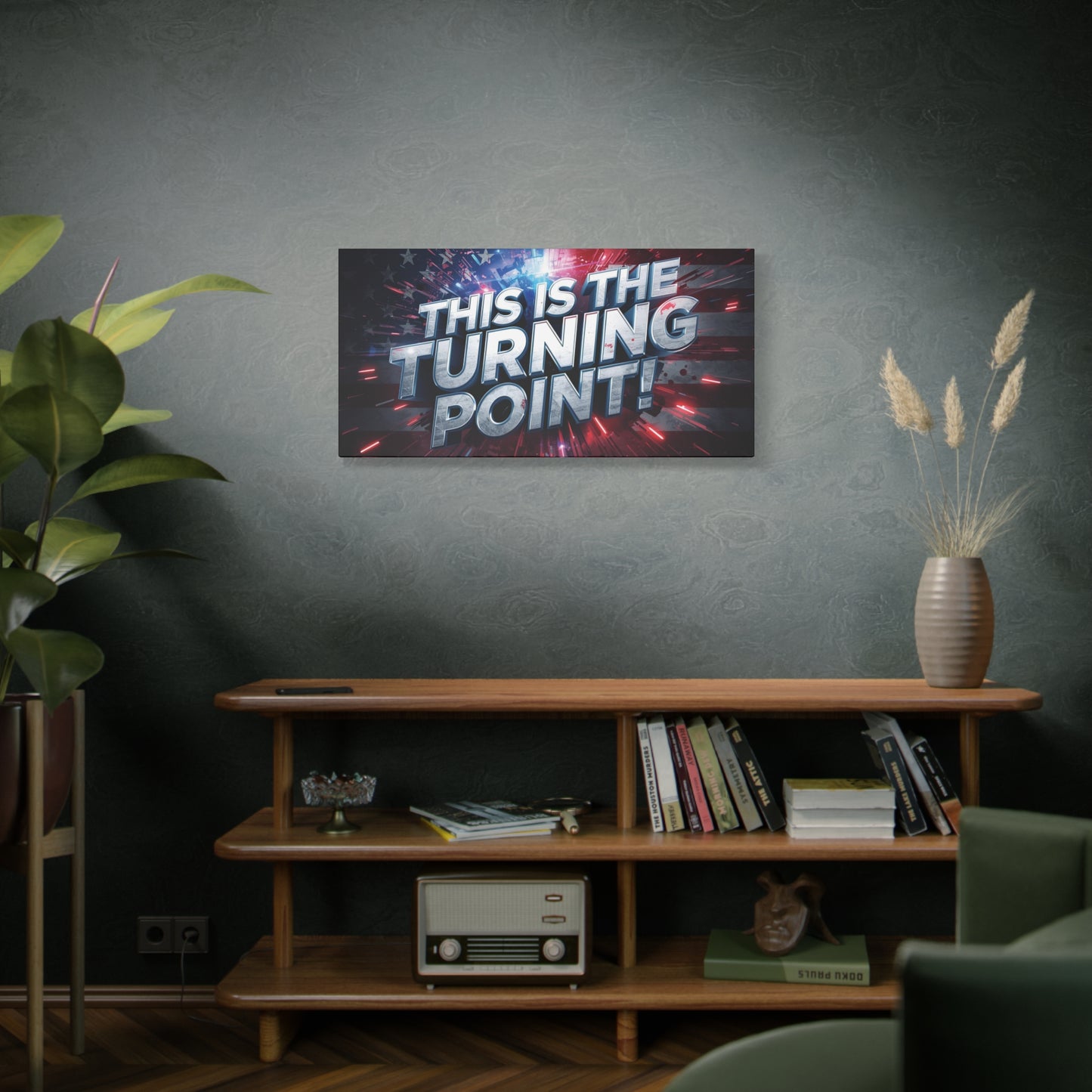 Canvas Print - Patriotic Wall Art - Stunning - Red White Blue - American Flag Backdrop - Charlie Kirk Inspired - This Is The Turning Point! - Multiple Sizes -
