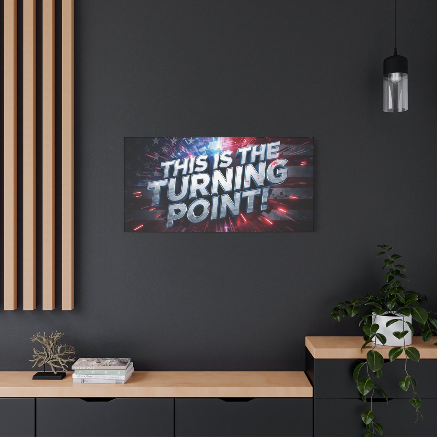 Canvas Print - Patriotic Wall Art - Stunning - Red White Blue - American Flag Backdrop - Charlie Kirk Inspired - This Is The Turning Point! - Multiple Sizes -