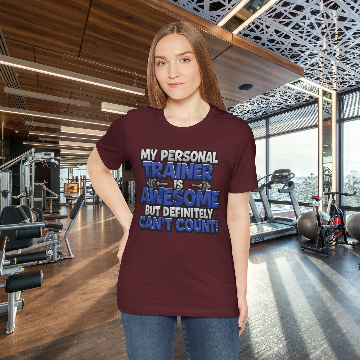 Funny - My Personal Trainer Is Awesome But Definitely Can’t Count! Tee - Great Gift for Fitness Lovers - Gym Humor Shirt - Workout Apparel - Personal Trainer Gift - Fitness Motivation Tee - XS - 4XL
