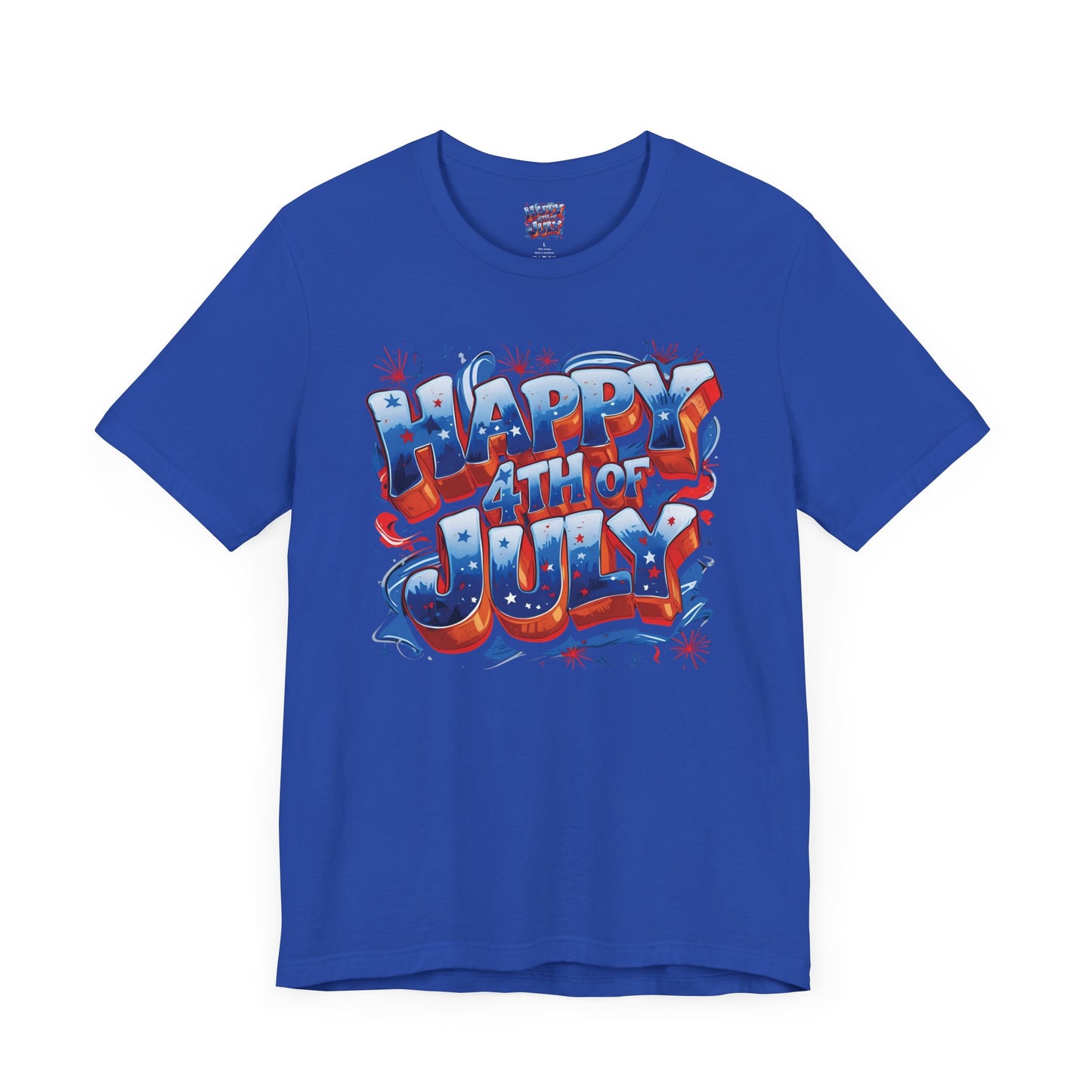 Happy 4th Of July, Print Design T-Shirt, Independence Day, American Flag, Bald Eagle, Red White Blue