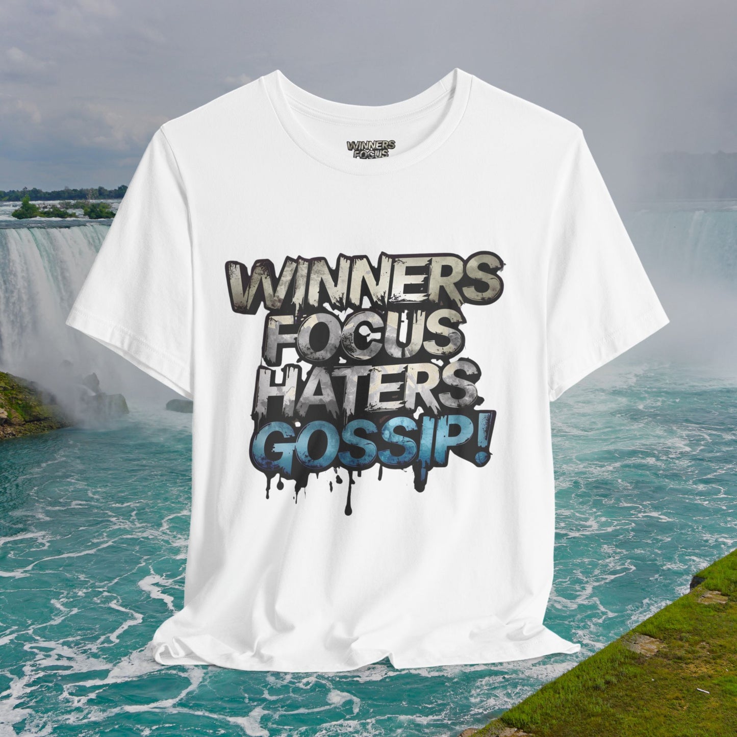 Winners Focus Haters Gossip! Tee - Motivational Graphic Shirt - Unisex Tee for Casual Wear - Gift for Friends - Streetwear Fashion