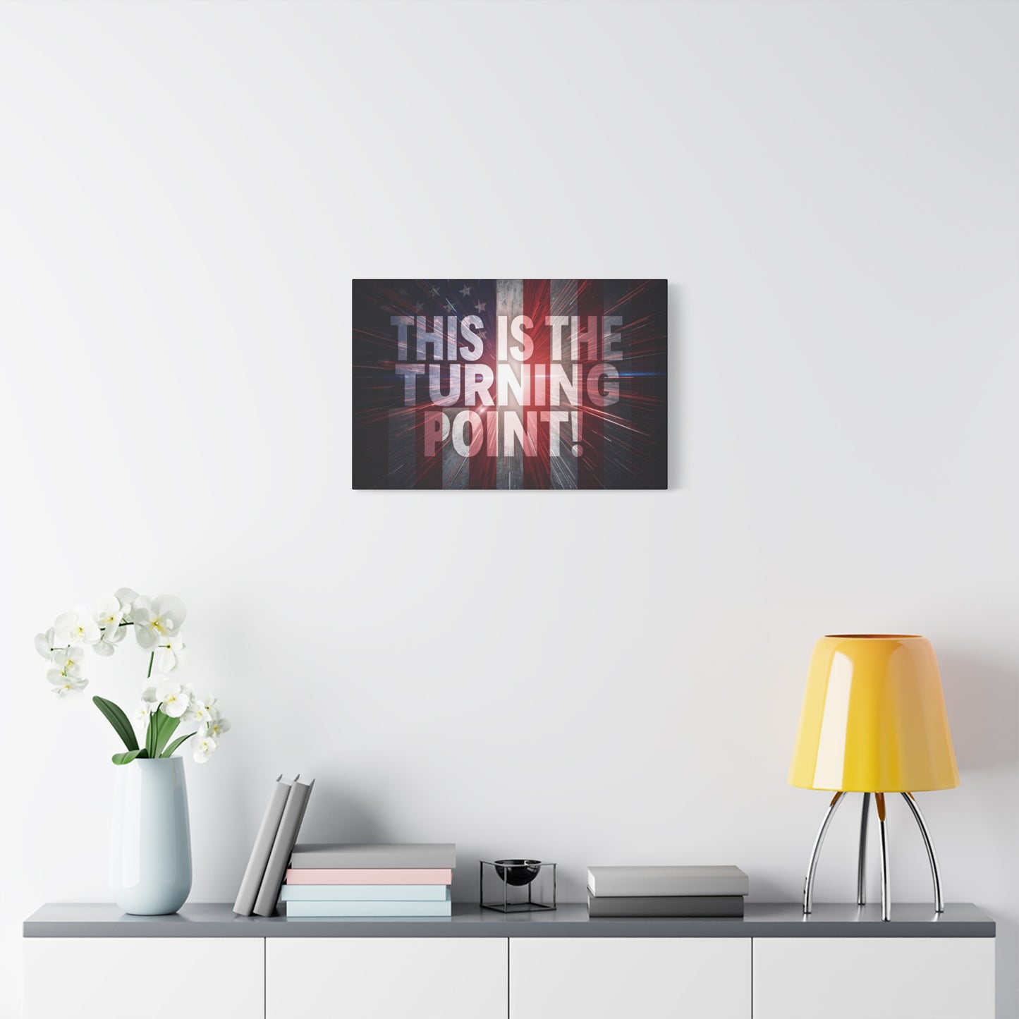 Charlie Kirk - This Is The Turning Point! - Red White Blue - Stunning American Flag Backdrop Design - Patriotic - Motivational Wall Art - Canvas - Multiple Sizes