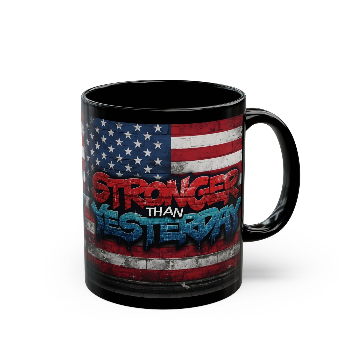Motivational Mug for Fitness Enthusiasts, Inspirational Coffee Cup, Strength Reminder Gift, Gym Love Mug, USA Flag Design