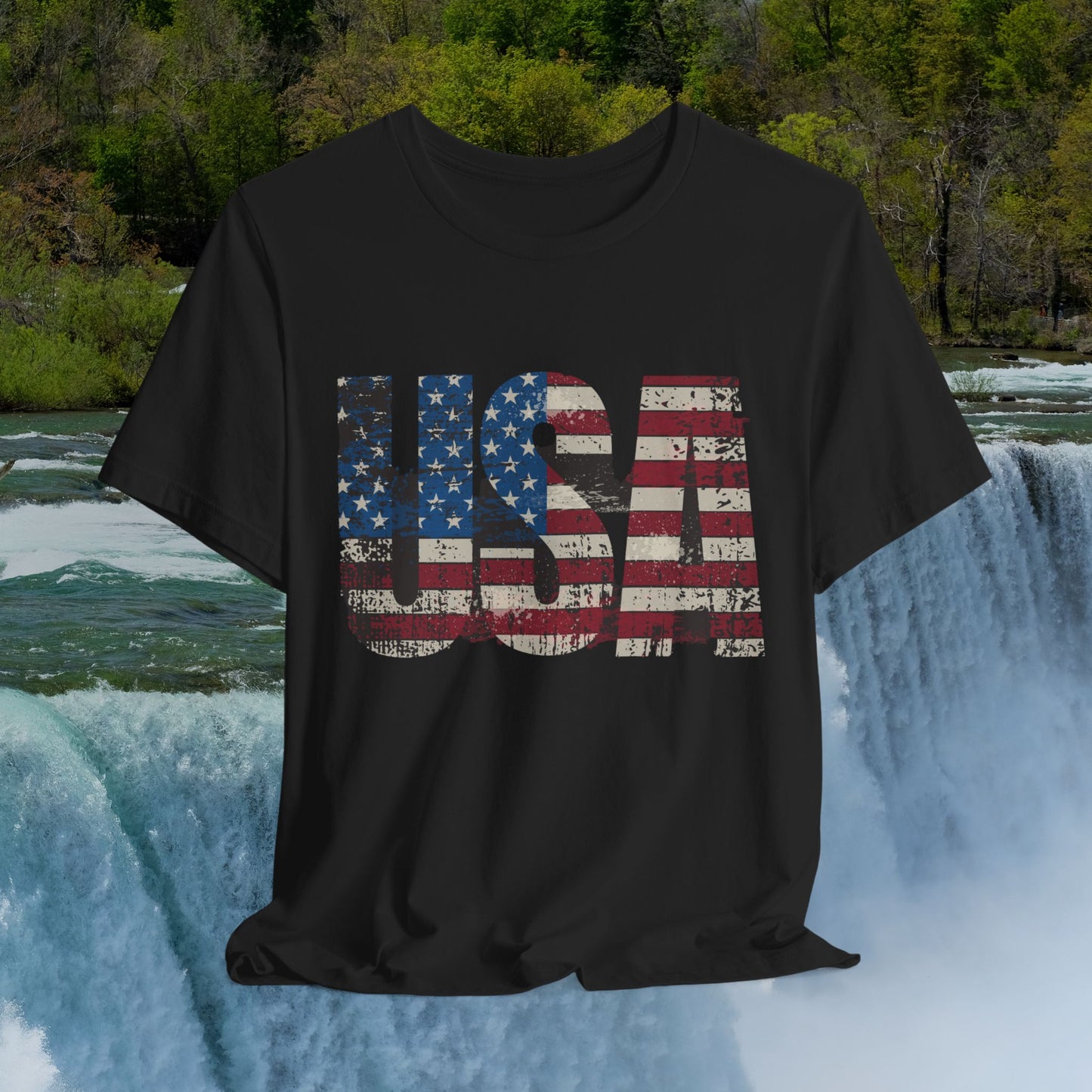 π₯ USA Classic Unisex Red White and Blue Jersey Soft Cotton Short Sleeve Tee π₯