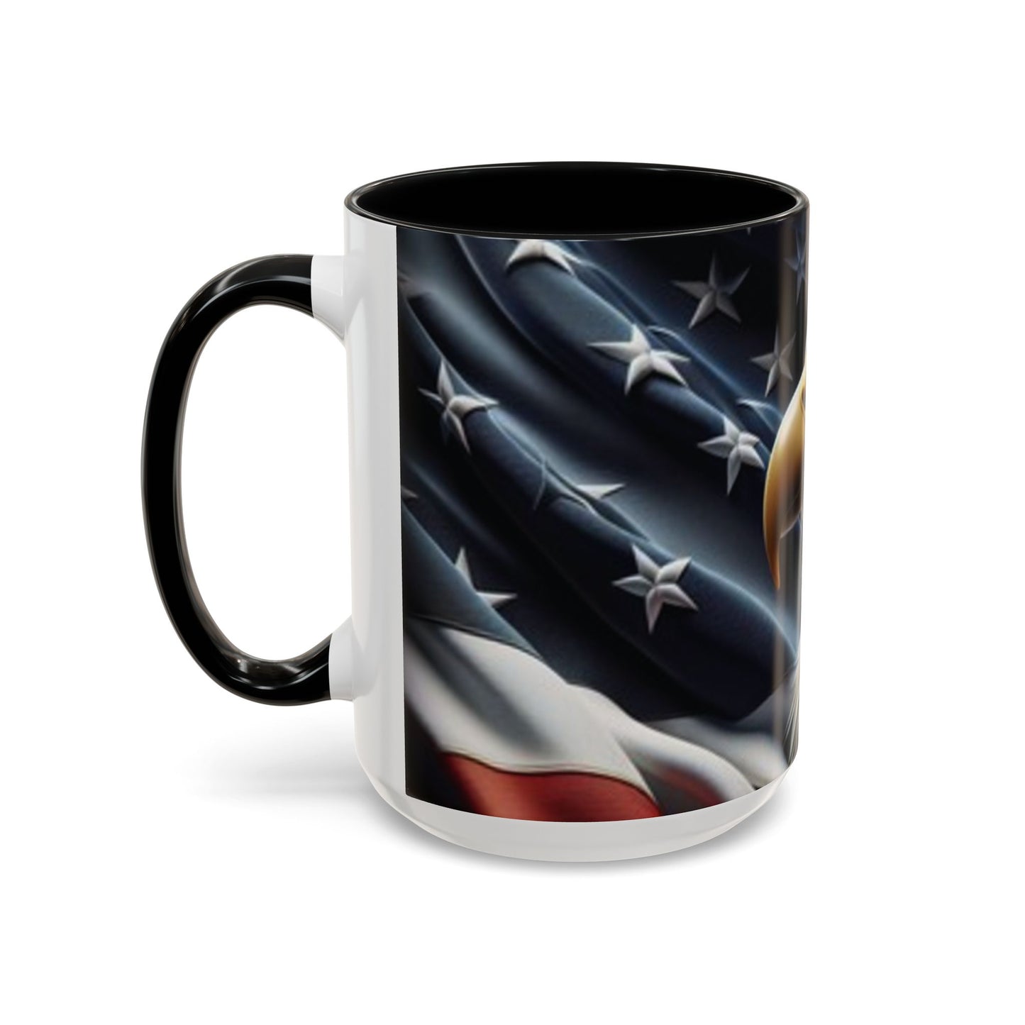 Patriotic Eagle Coffee Mug, 11oz & 15oz, US Flag Mug, Gift for Veterans, Independence Day Decor, Americana Drinkware