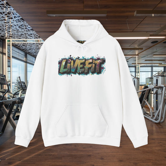 Live Fit Hoodie - Unisex Heavy Blend Sweatshirt - Fitness Enthusiasts - Gym Wear - Workout Apparel - Active Lifestyle - Gift for Him/Her -