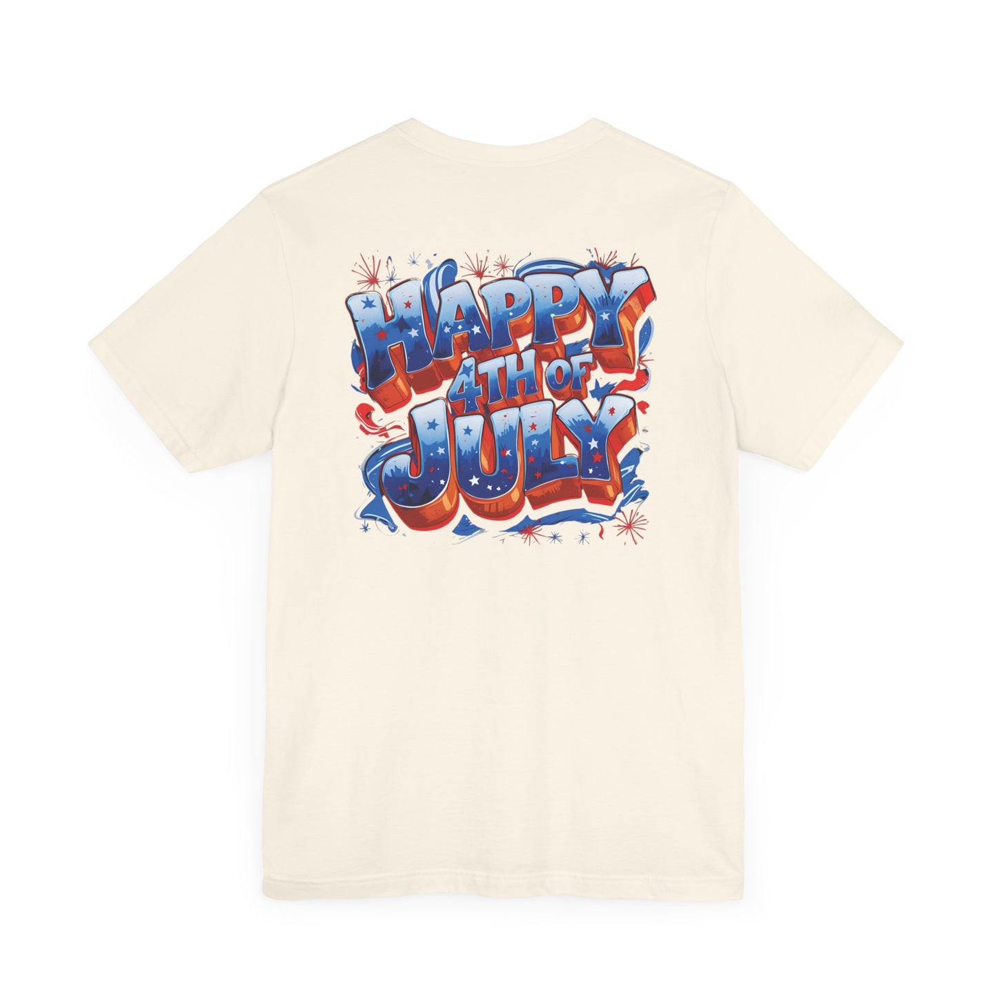 Happy 4th Of July, Print Design T-Shirt, Independence Day, American Flag, Bald Eagle, Red White Blue