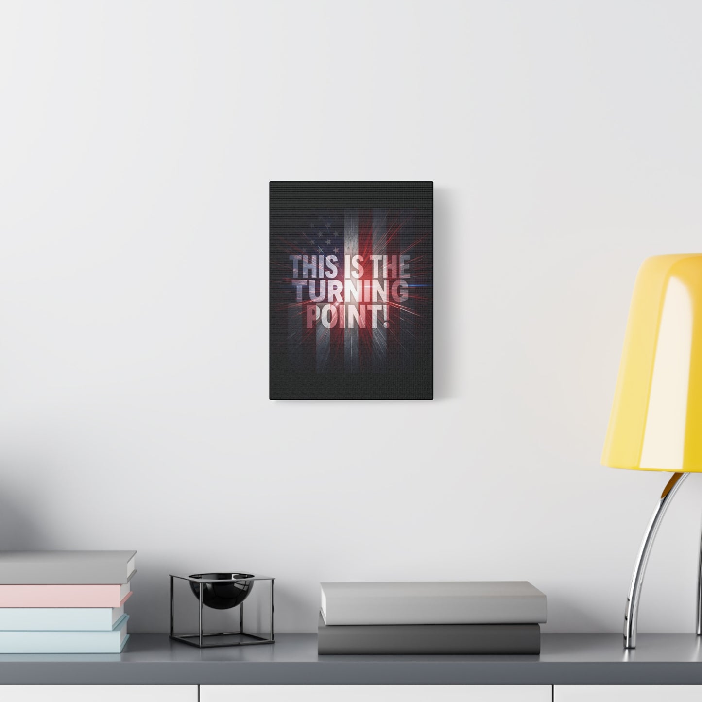 Charlie Kirk - This Is The Turning Point! - Red White Blue - Stunning American Flag Backdrop Design - Patriotic - Motivational Wall Art - Canvas - Multiple Sizes