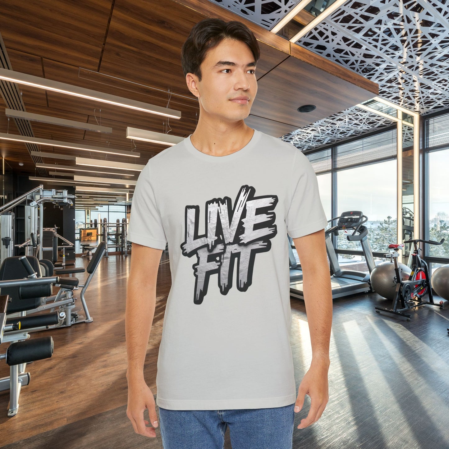 LIVE FIT Unisex Jersey Tee - Fitness Shirt - XS - 4XL - Workout Apparel - Motivational T-Shirt - Casual Wear - Gift for Fitness Enthusiasts