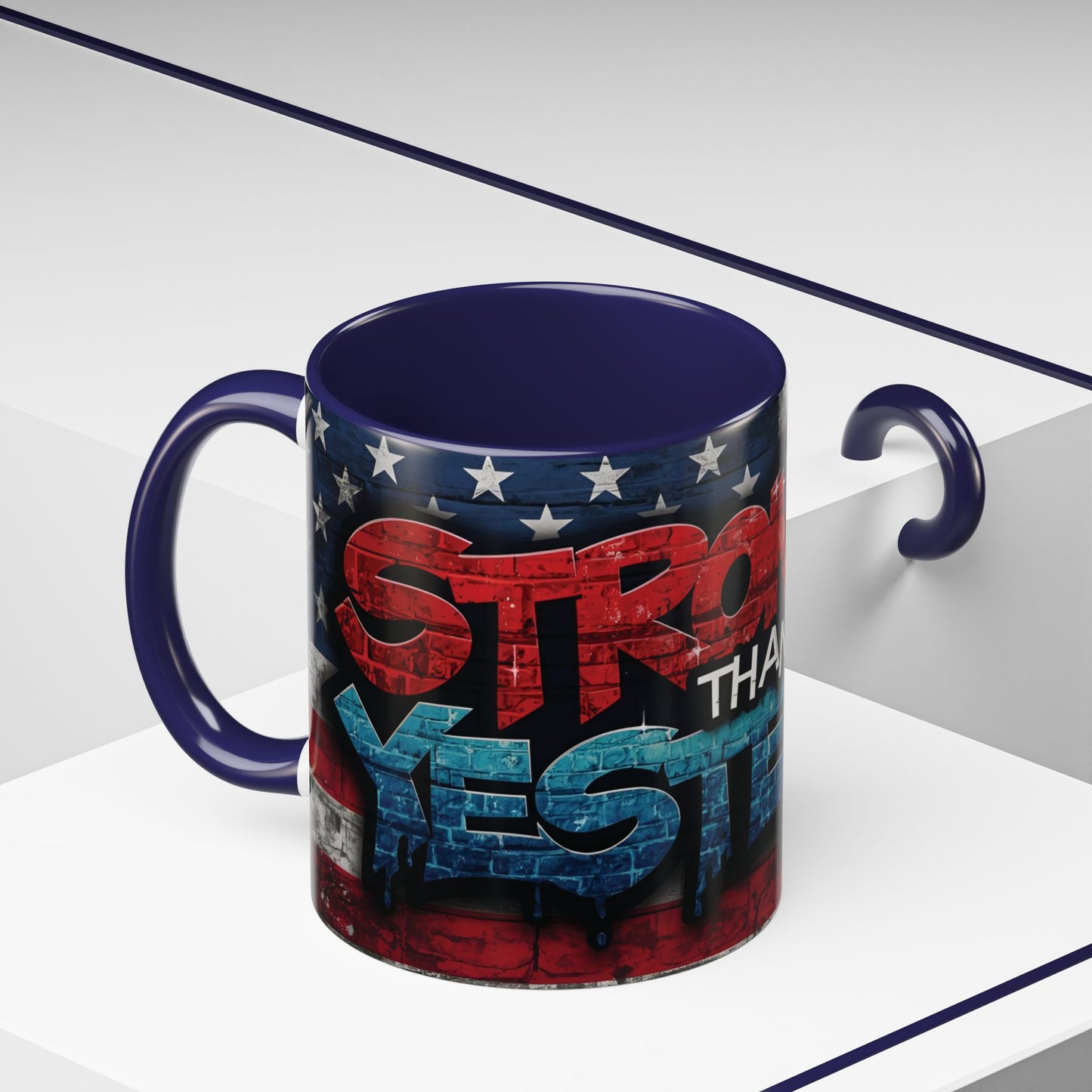 Eye-Catching - Stronger Than Yesterday Coffee Mug - Motivational Coffee Cup - Perfect Gift for Fitness Lovers - Entrepreneurs - & Daily Inspiration