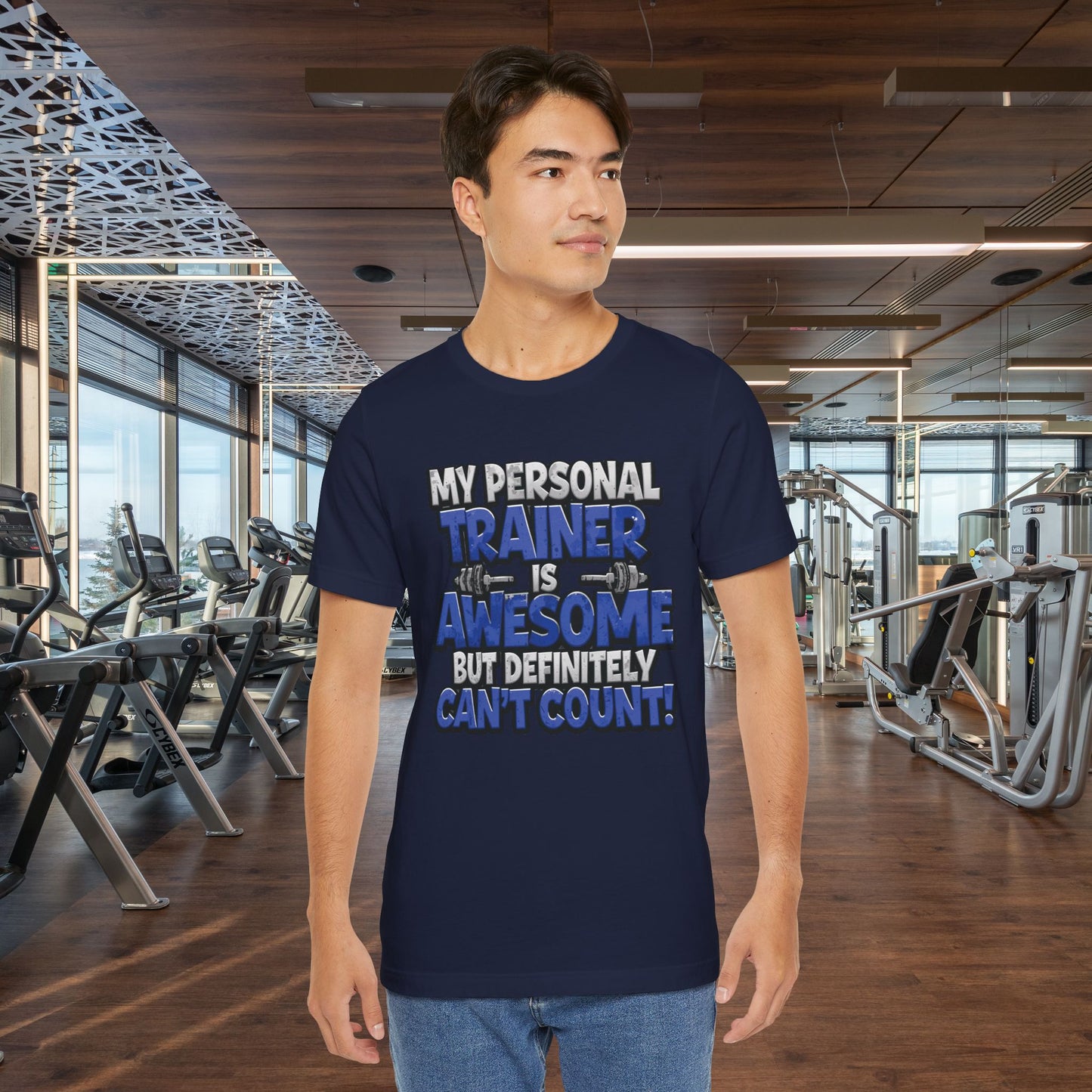 Funny - My Personal Trainer Is Awesome But Definitely Can’t Count! Tee - Great Gift for Fitness Lovers - Gym Humor Shirt - Workout Apparel - Personal Trainer Gift - Fitness Motivation Tee - XS - 4XL