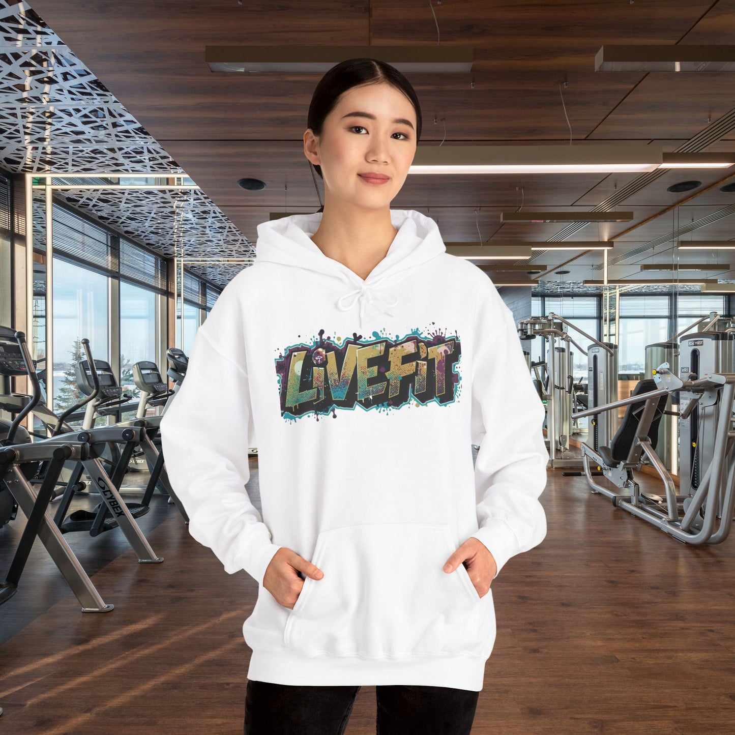 Live Fit Hoodie - Unisex Heavy Blend Sweatshirt - Fitness Enthusiasts - Gym Wear - Workout Apparel - Active Lifestyle - Gift for Him/Her -