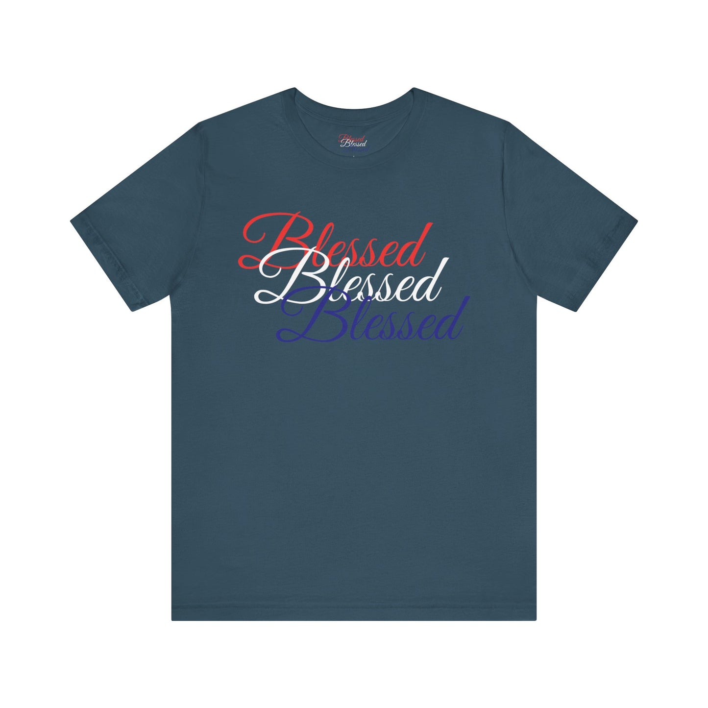Red White Blue Blessed Design Unisex Tee