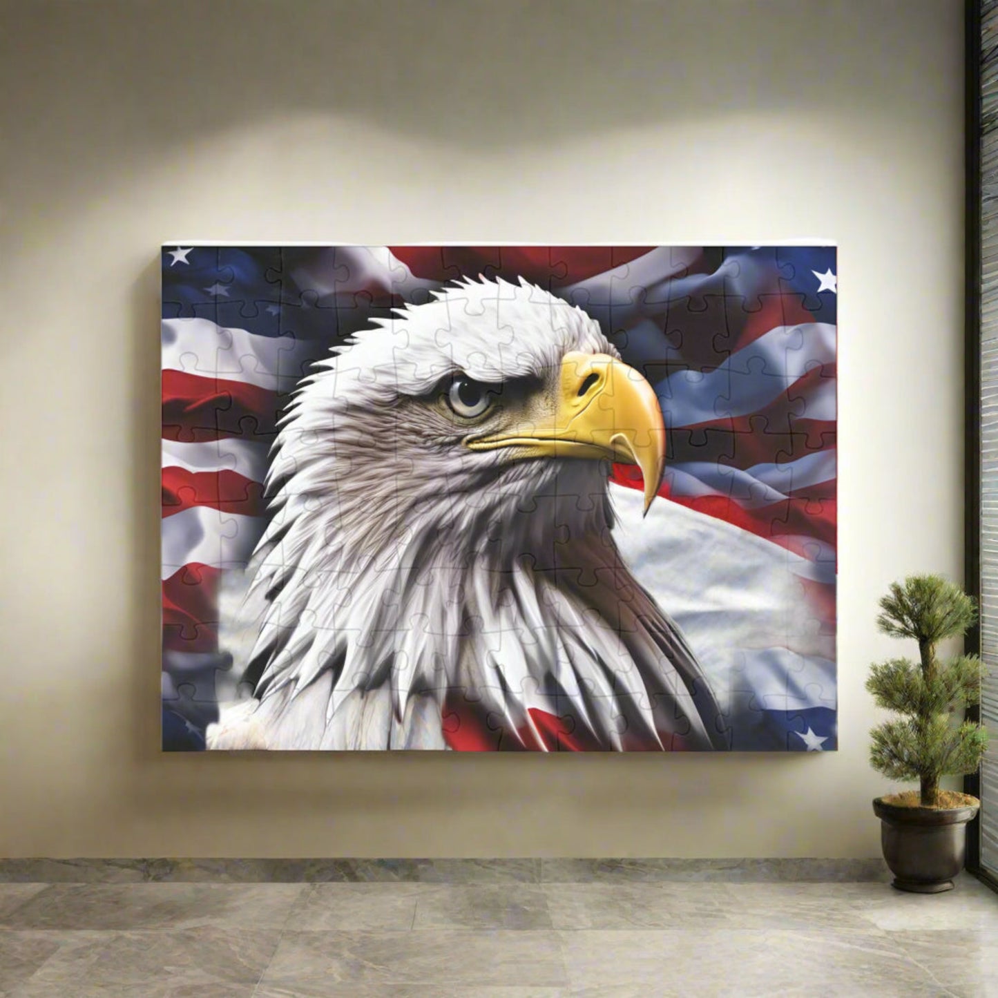 💥American Flag 💥 Bald Eagle 💥 Red White & Blue 💥 Puzzles 💥 96 💥 252 💥 500 💥 1000 💥Piece Options 💥 Patriotic Artwork 💥