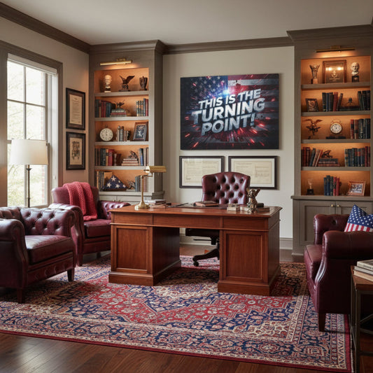 Canvas Print - Patriotic Wall Art - Stunning - Red White Blue - American Flag Backdrop - Charlie Kirk Inspired - This Is The Turning Point! - Multiple Sizes -