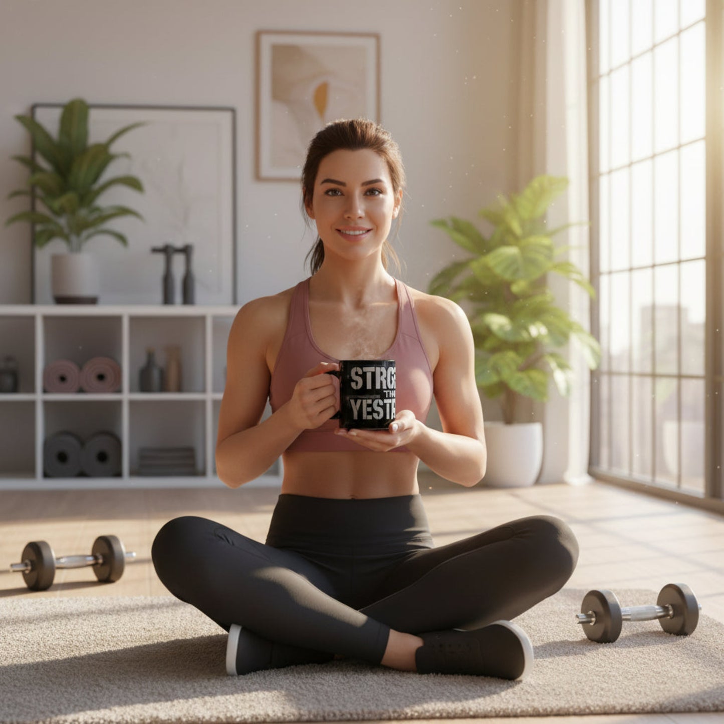 Stronger Than Yesterday! Motivational Mug - American Flag - 11oz/15oz