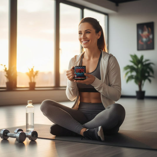 Eye-Catching - Motivational Patriotic Mug - Stronger Than Yesterday - Fitness Lover Gift - July 4th Independence Day Cup - 11oz