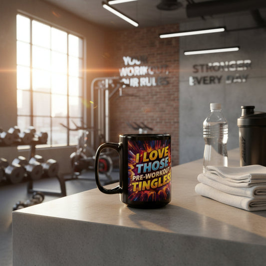 Motivational Workout Mug - Fitness Coffee Cup - I Love Those Pre-Workout Tingles! Mug - Gym Lover Gift - Workout Motivation Mug -