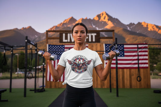 Patriot Fit Life Bald Eagle T-Shirt - American Flag Graphic Tee - Unisex Workout Shirt