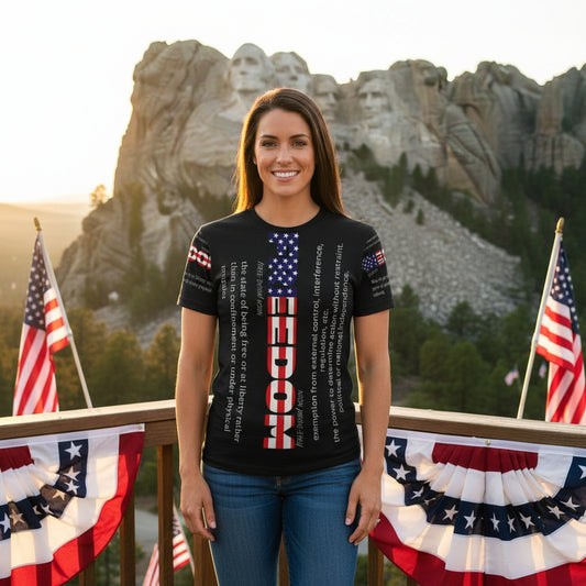 Unisex - Freedom - Definition Tee - American Flag - Red White Blue - All Over Print - T-Shirt - Sizes - S - 3XL