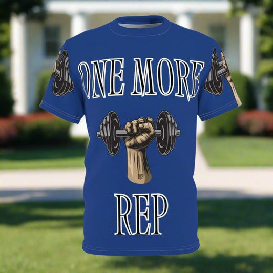Unisex - Motivational - ONE MORE REP - Comfortable - Classic T-Shirt - 100% Polyester Fabric - Quick Drying - Tag Less - Runs True To Size - Fitness