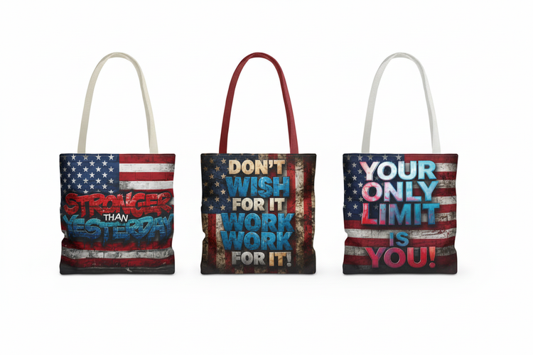 Tote Bags - Motivational & Patriotic Designs