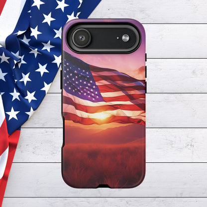 Stylish Phone Case - American Flag At Sunset Design - Patriotic Gift for Veterans - Independence Day -  Summer Vibes -