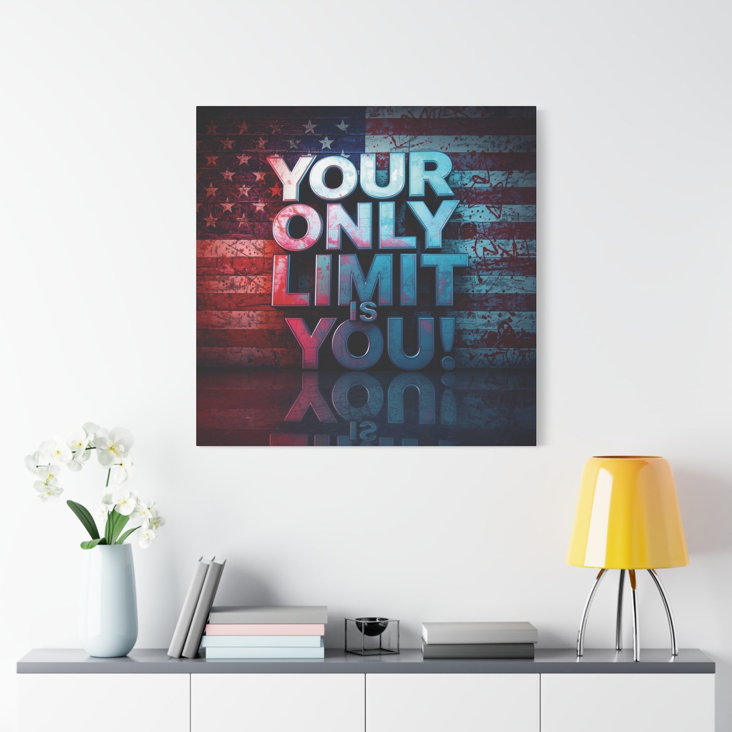 Motivational Wall Art Canvas, Your Only Limit Is You! Inspirational Decor for Home Office, Inspirational Gift, American Flag, Limitless Living, Personal [...]