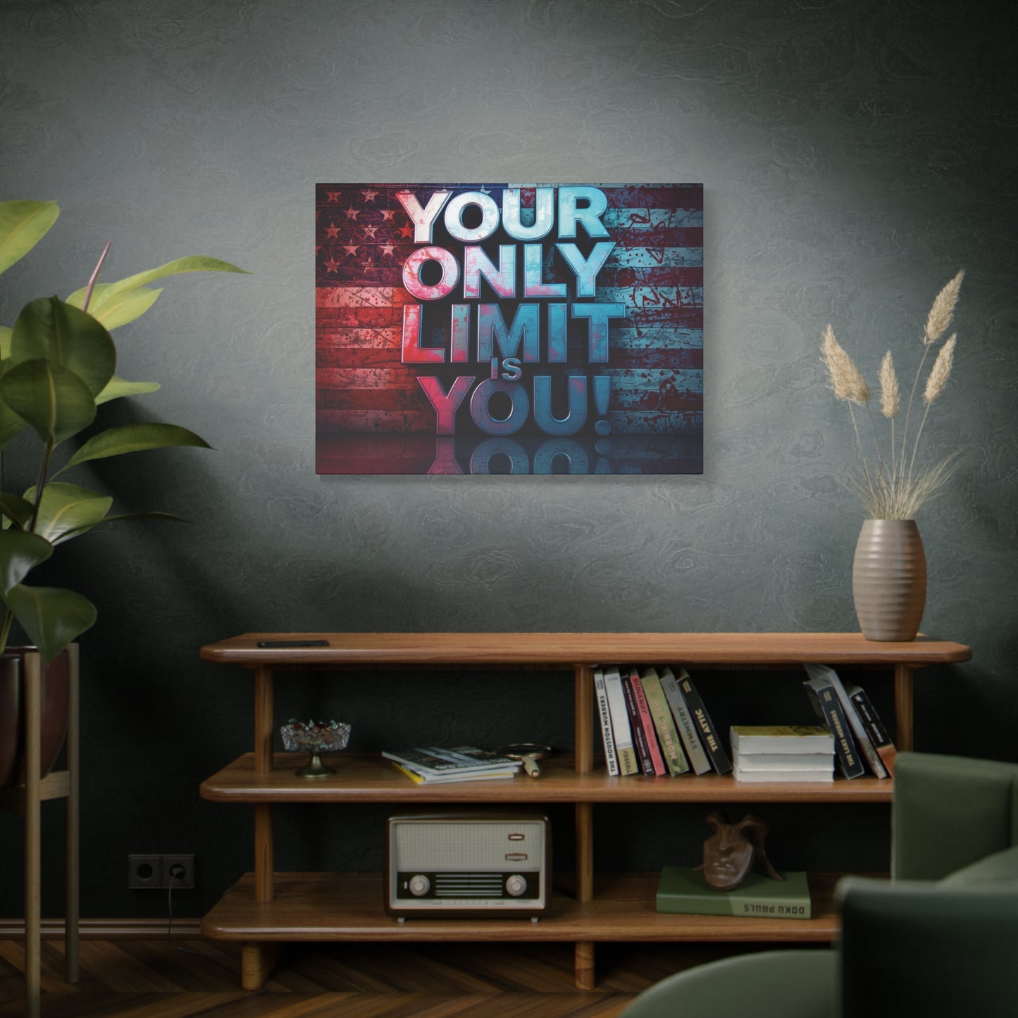 Gallery Wrapped - Motivational Canvas Wall Art - Your Only Limit Is You! - Inspirational Decor for Home Office - Inspirational Gift - Vintage American Flag - Limitless Living - Personal [...]