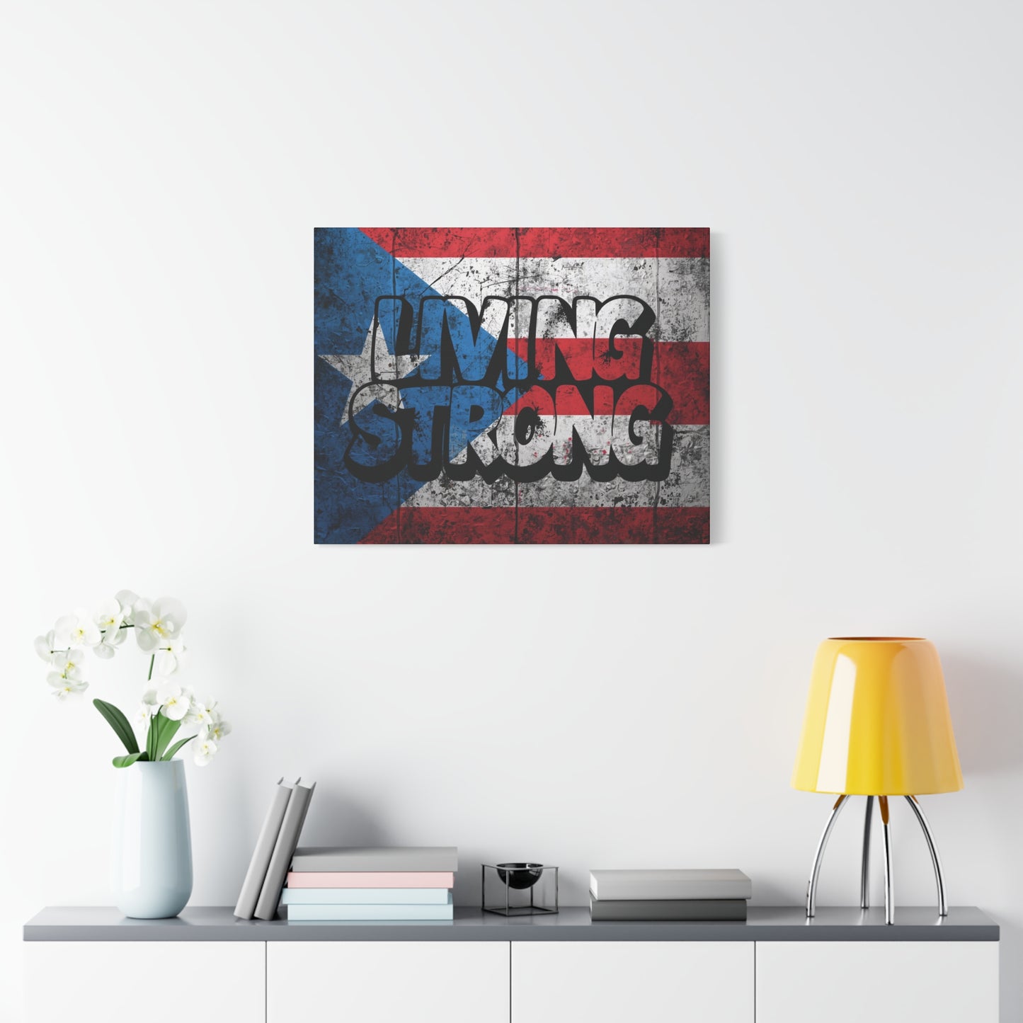 Gallery Wrapped - Puerto Rico Flag -  Matte Canvas Wall Art - Inspirational Decor - Home Wall Decor -