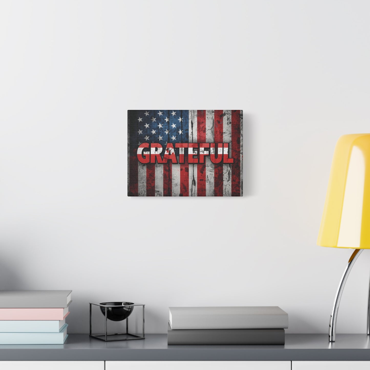 Grateful American Flag Wall Art | Patriotic Canvas Decor, Home Wall Decor, Inspirational Gift, 4th of July Decoration, Veteran's Day