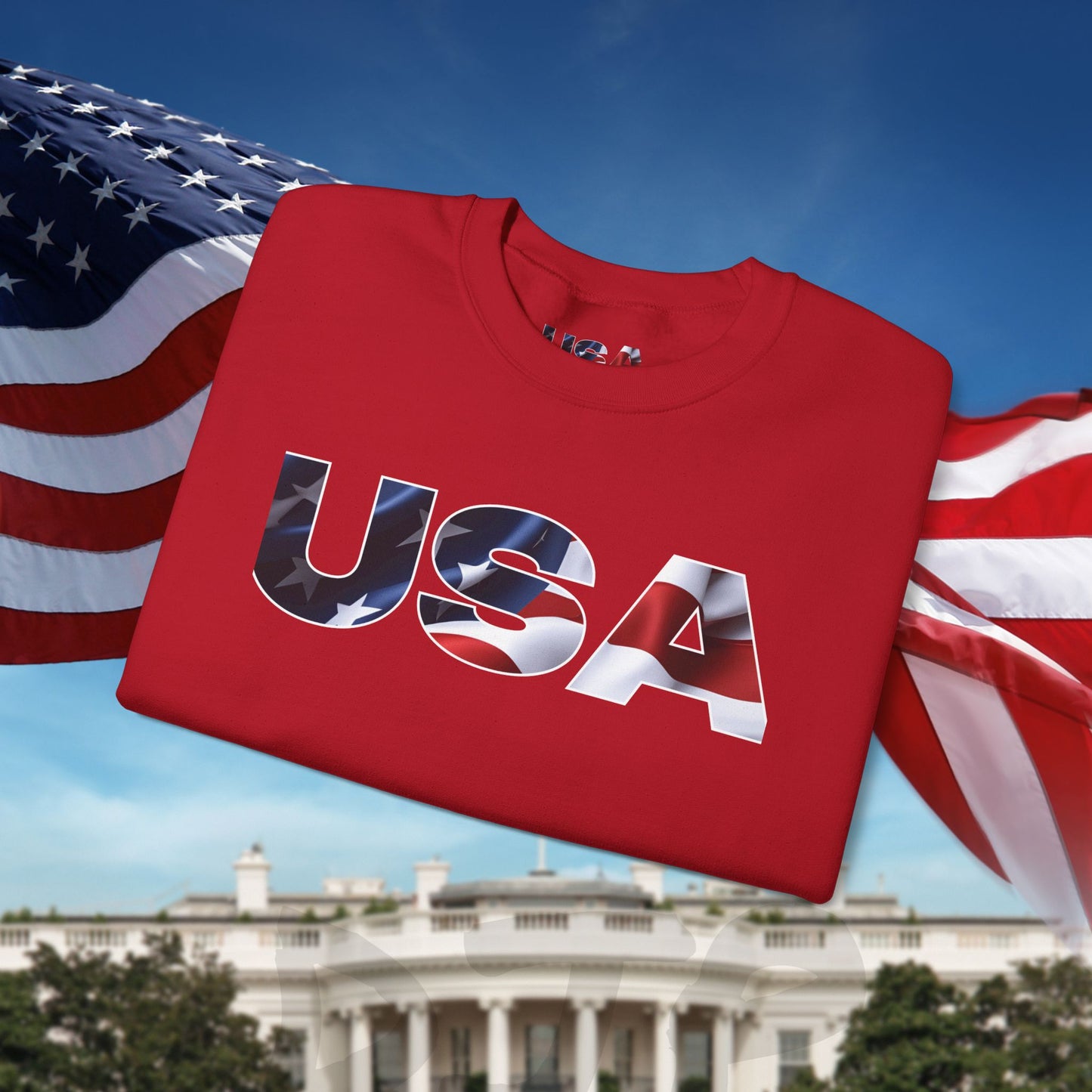 Patriotic USA Crewneck Sweatshirt - Unisex Heavy Blend - American Pride - National Pride Gift - S-5XL