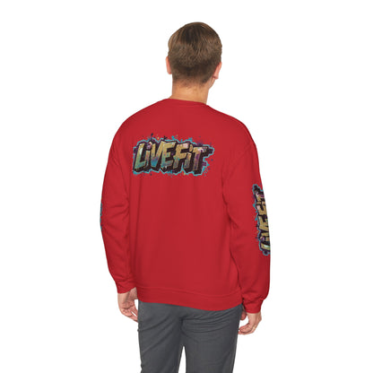 Live Fit Crewneck Sweatshirt - Trendy Fitness Apparel -  Unisex Casual Wear -  Sports Gift -  Workout Fashion -  Street Style Sweatshirt -