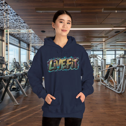 Live Fit Hoodie - Unisex Heavy Blend Sweatshirt - Fitness Enthusiasts -  Gym Wear - Workout Apparel -  Active Lifestyle -  Gift for Him/Her -