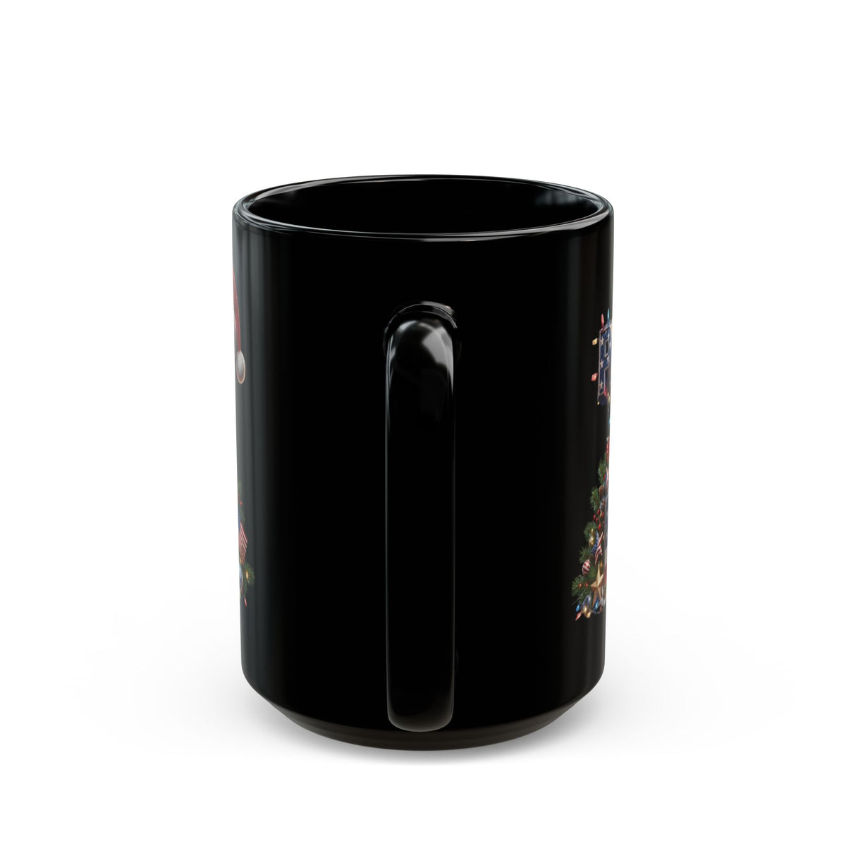 Patriot Fit Life Christmas Coffee Mug - Three-Line Flag & Garland Design | 11oz & 15oz