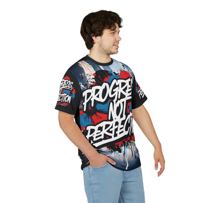 💥 Progress Not Perfection  💥  Stylish   Print  💥  Unisex Graphic Tee 💥  Bold Street Art Design 💥   Motivational Style  💥  Sizes  US  S-3XL  💥