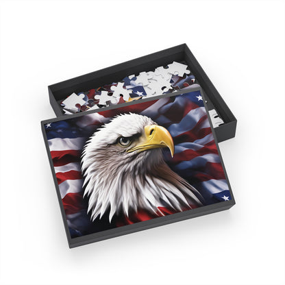 Puzzle - American Bald Eagle Red White & Blue Puzzles - 96 - 252 - 500 & 1000 Piece Options - Patriotic Artwork