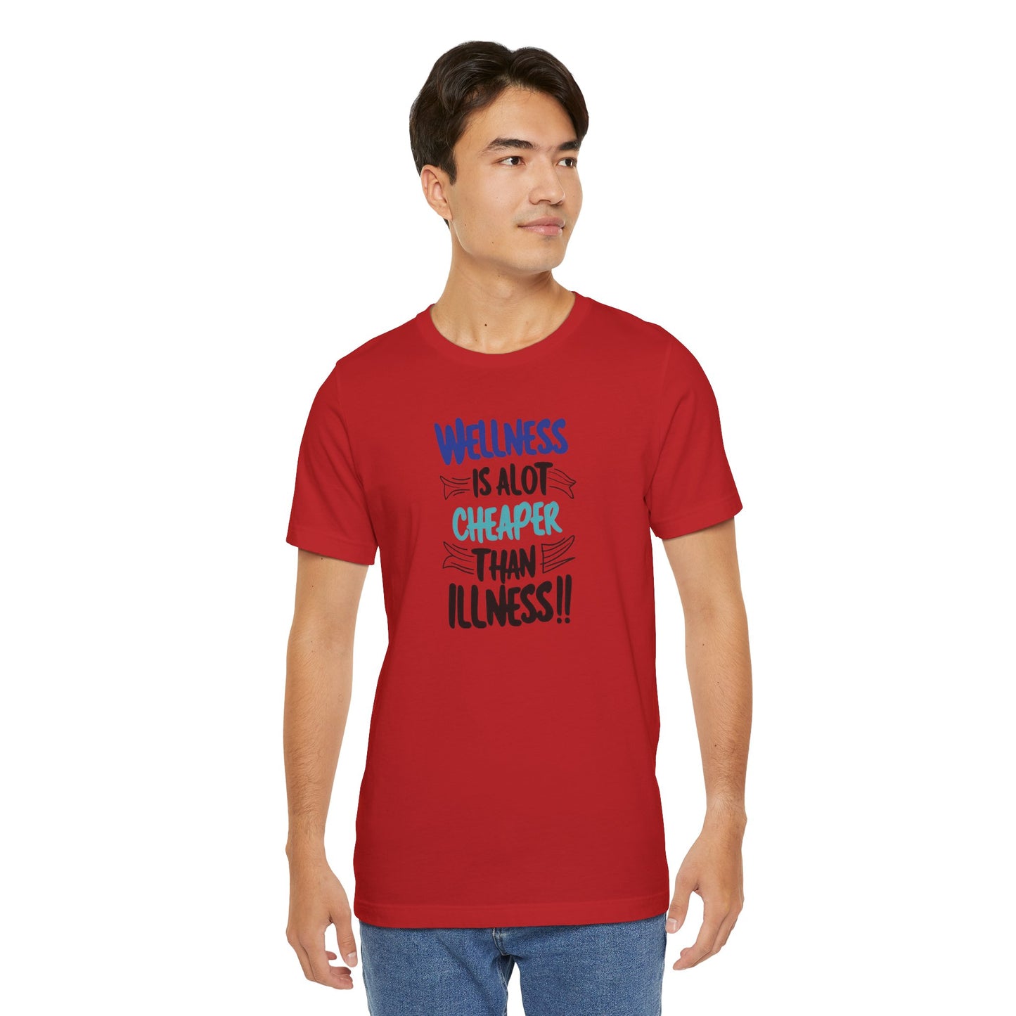 Wellness Awareness Unisex Tee - Wellness Is Alot Cheaper Than Illness!! - Design - S - 3XL - Motivational Health T-Shirt for Self-Care Enthusiasts - Gift for Wellness Events - Positive Vibe Shirt -  [...]
