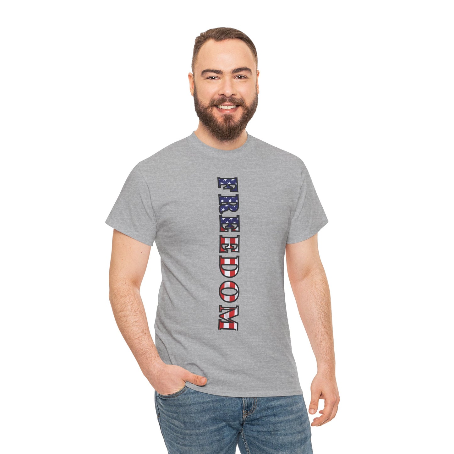 Freedom Patriotic T-Shirt - Red White Blue - American Flag Tee - Unisex S-5XL