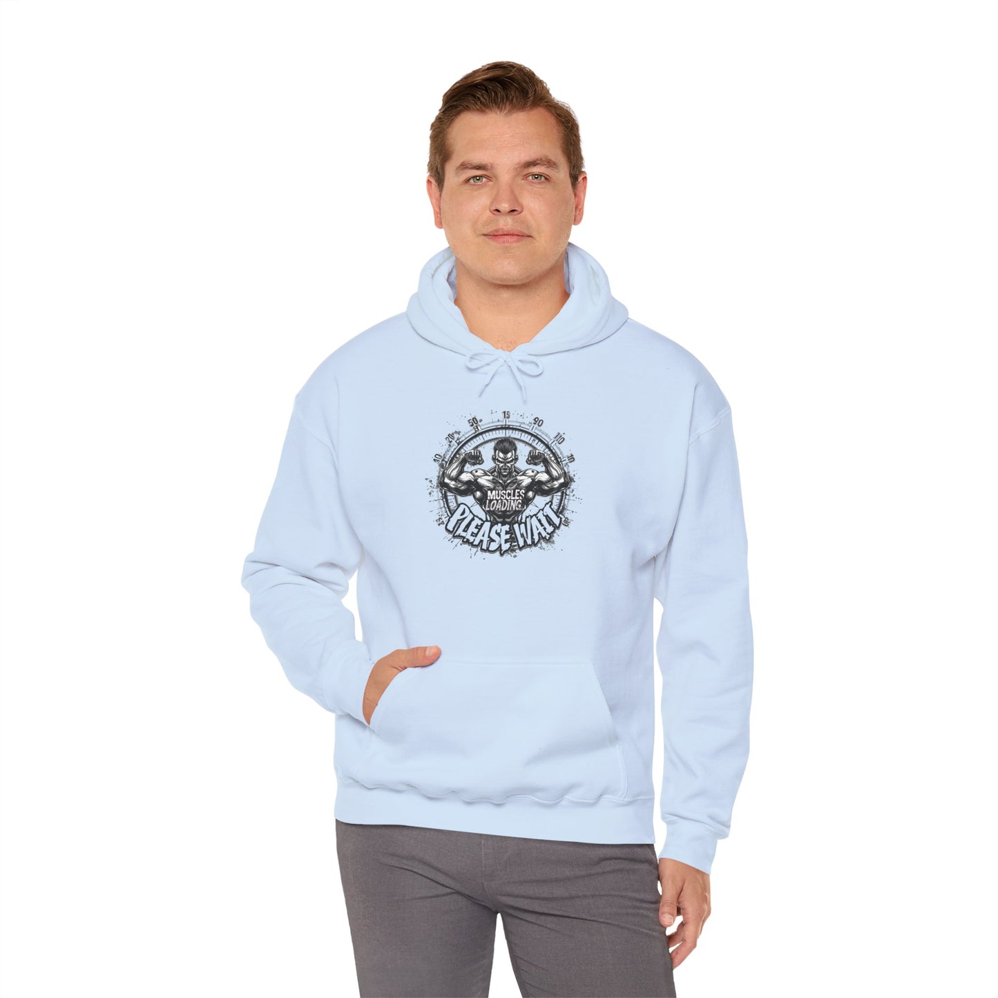 Unisex - Muscles Loading…Please Wait - Heavy Blend™ Hooded Sweatshirt - Motivational Fitness Hoodie - Workout Sweatshirt - Gym Apparel - Inspirational Gift - Holiday Gift