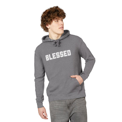 Blessed Hoodie — Cozy French Terry Pullover - with - White - Bold Front & Back Text - Holiday Gift - Fitness
