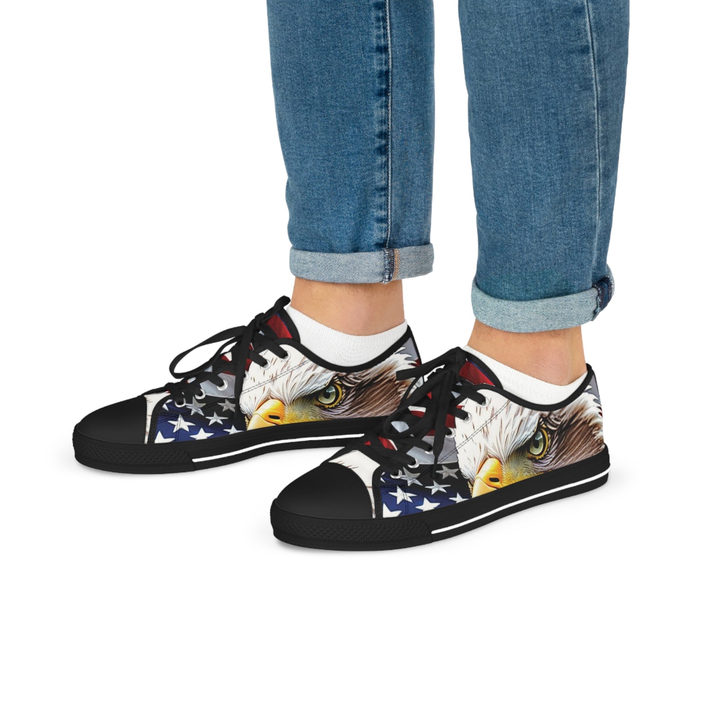 Unisex Sneakers - USA American Flag Patriotic Bald Eagle Design