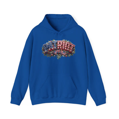 Patriot Christmas Hoodie - Arched PATRIOT Flag & Wreath Americana Graphic | Unisex S-5XL
