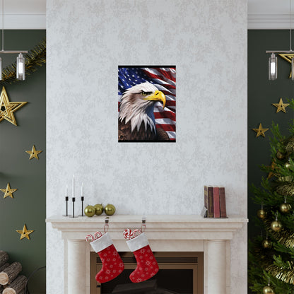 💥 Patriotic 💥 Bald Eagle 💥 Red White & Blue 💥 Wall Art 💥 Matte  💥 Vertical Poster 💥